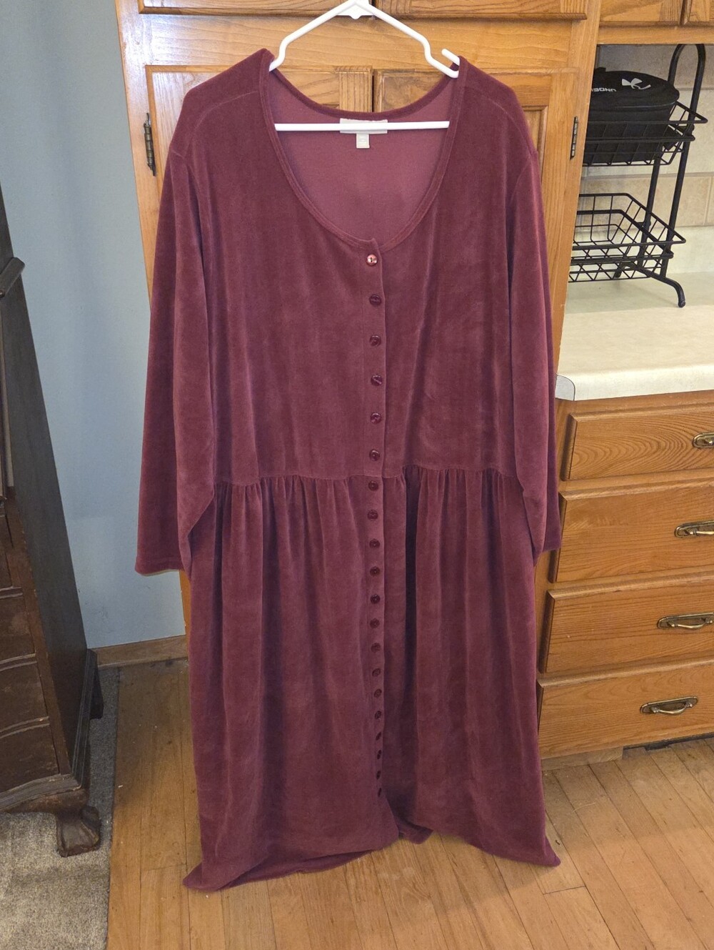 Vintage inspired Woman Within velour maxi dress size plus size 30/32